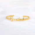 Shangjie OEM Classy Custom Bangle Bracelet Name Name Bracelet Personnalisé Bracelet Cuff en acier inoxydable